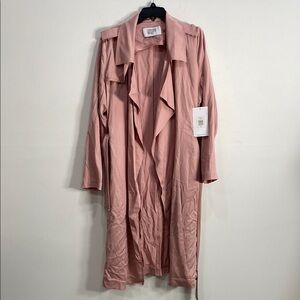 Badgley Mischka Pink Draped Trench Coat